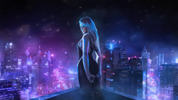 Emma As Gwen Stacy Neon 5k HD Wallpaper