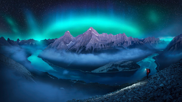 I Found You Aurora Mountains 4k HD Wallpaper