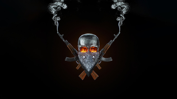 Skull And Guns HD Wallpaper