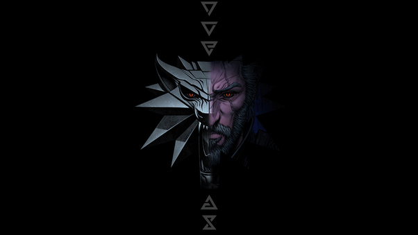 The Witcher Minimal 5k HD Wallpaper